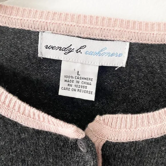 Gray and Pink Women's Cardigan - Picture 2 of 4